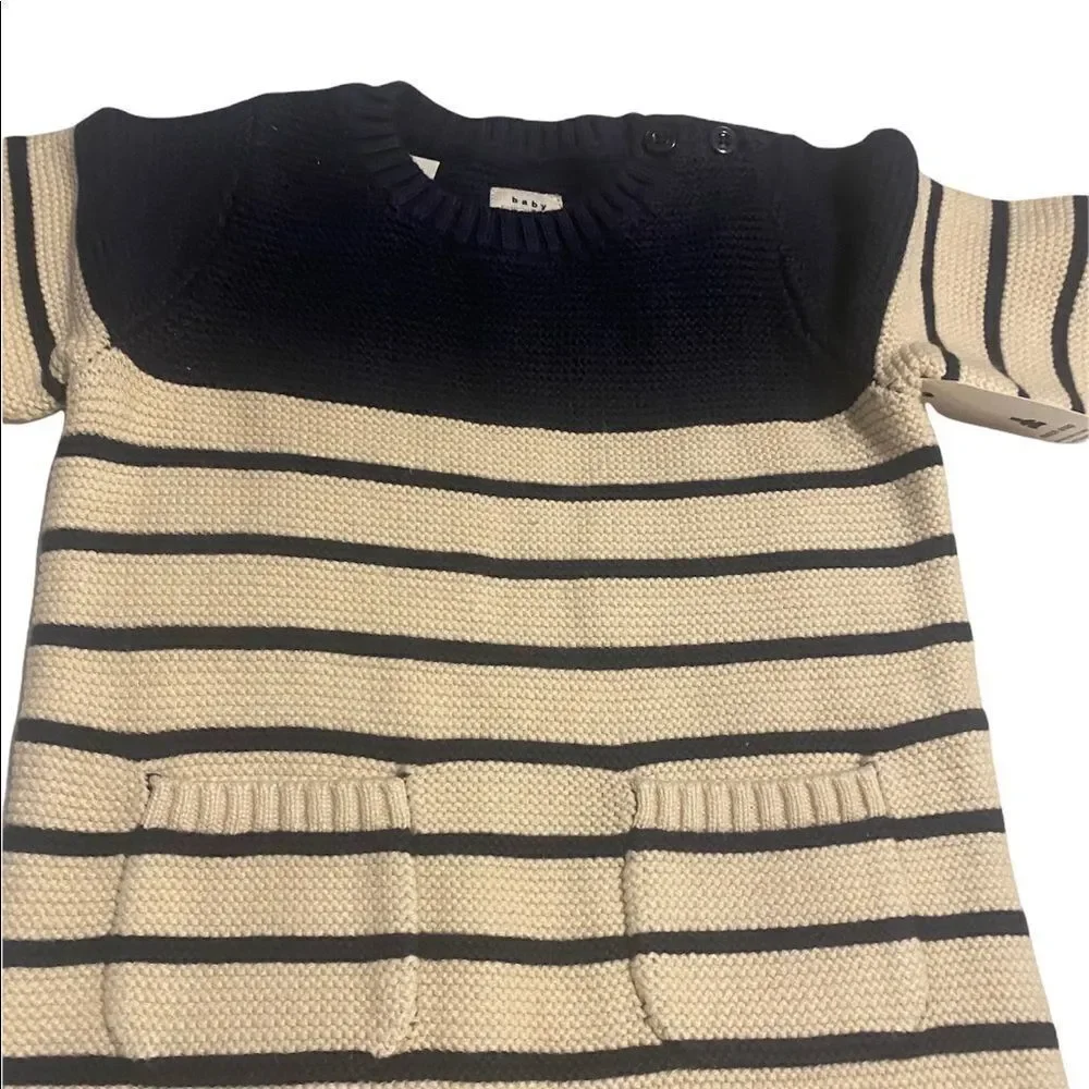 Baby Gap Cream & Navy Knit Brannon One Piece